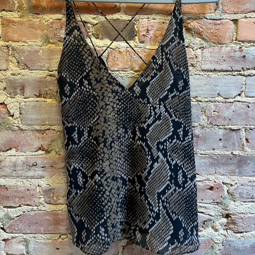 ZARA|SNAKE SKIN PRINT|STRAPPY|TANK TOP|BROWN&BLACK|XS